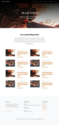 industries mini website template desktop screenshot