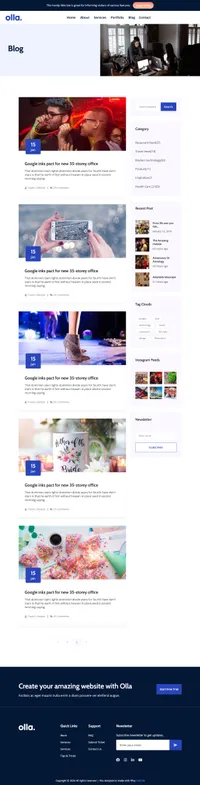 olla mini website template desktop screenshot