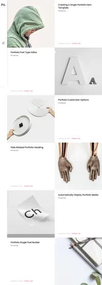 po-portfolio mini website template desktop screenshot
