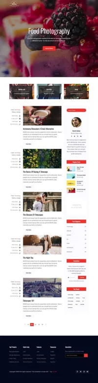 foodbar mini website template desktop screenshot