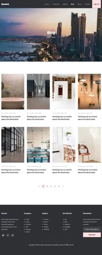 hamlet mini website template desktop screenshot