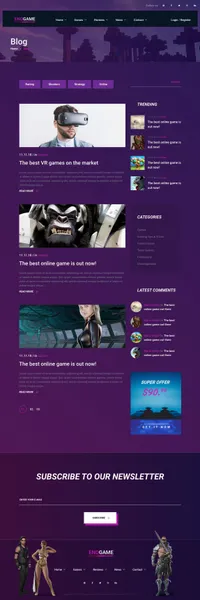 endgam mini website template desktop screenshot