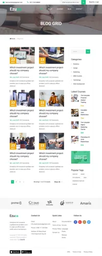 ezuca mini website template desktop screenshot