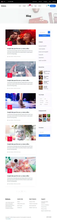 estore mini website template desktop screenshot