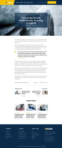 dreams mini website template desktop screenshot