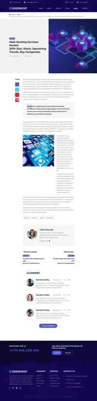 deerhost mini website template desktop screenshot