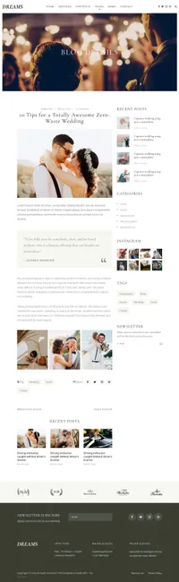 weddingdreams mini website template desktop screenshot