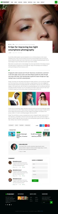phozogy mini website template desktop screenshot