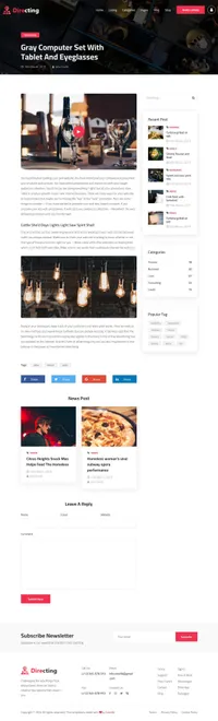 directing mini website template desktop screenshot