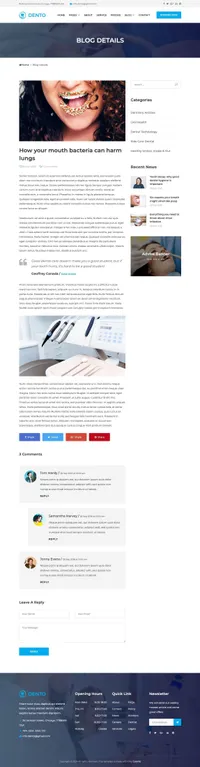 dento mini website template desktop screenshot