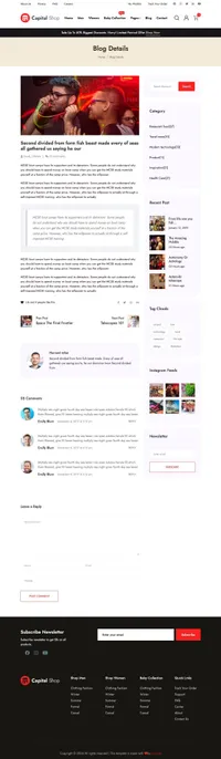 capitalshop mini website template desktop screenshot