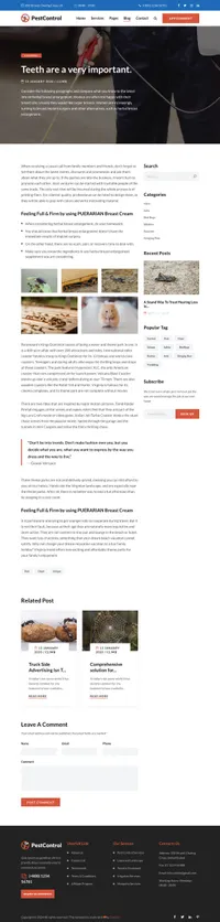 pestcontrol mini website template desktop screenshot