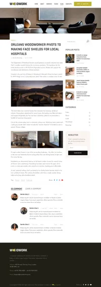 woodwork mini website template desktop screenshot