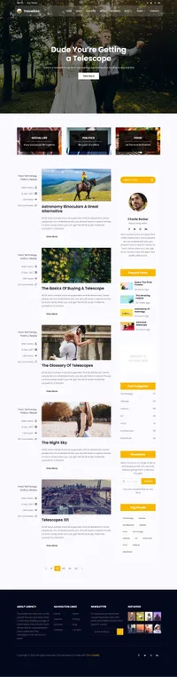 travel mini website template desktop screenshot