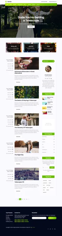 dentist mini website template desktop screenshot