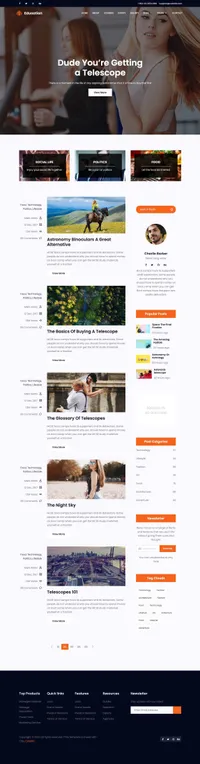 education mini website template desktop screenshot