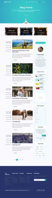 educature mini website template desktop screenshot