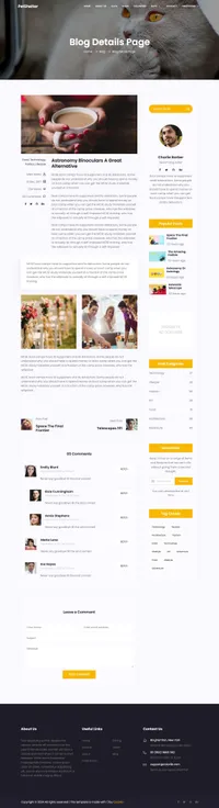 animal-shelter mini website template desktop screenshot