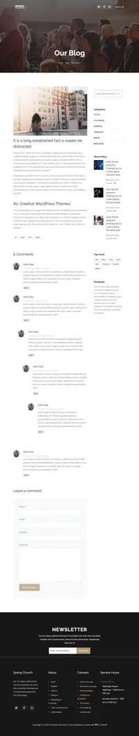 spring mini website template desktop screenshot