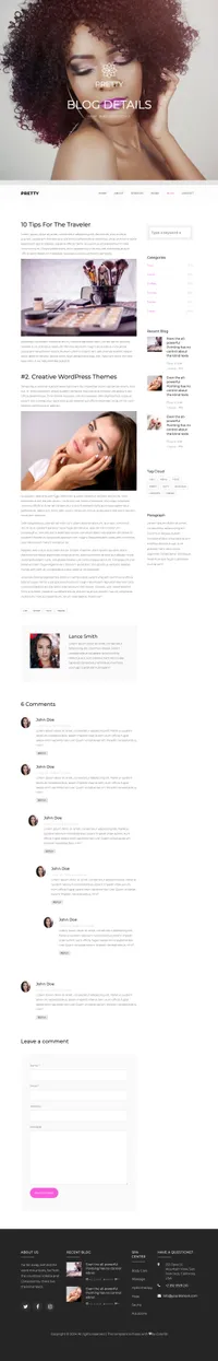pretty mini website template desktop screenshot