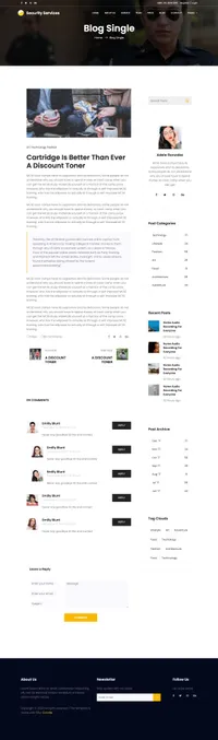 security mini website template desktop screenshot