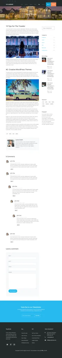 royalestate mini website template desktop screenshot