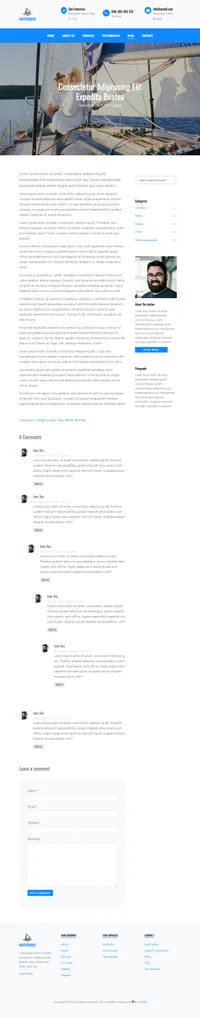 waterboat mini website template desktop screenshot