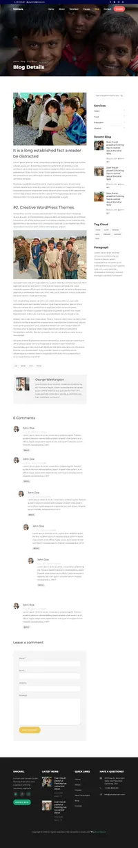 unicare mini website template desktop screenshot