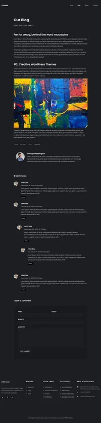 oraxol mini website template desktop screenshot