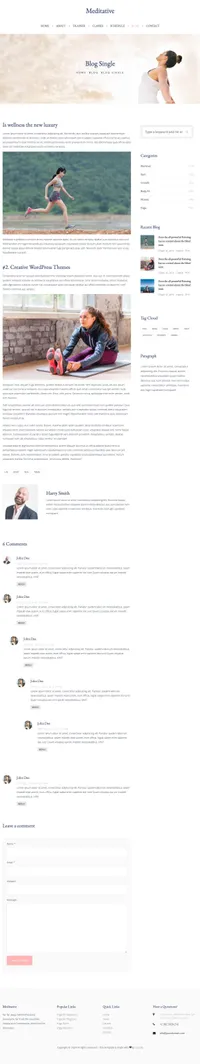 meditative mini website template desktop screenshot