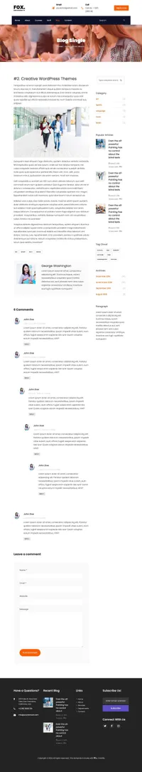 fox mini website template desktop screenshot