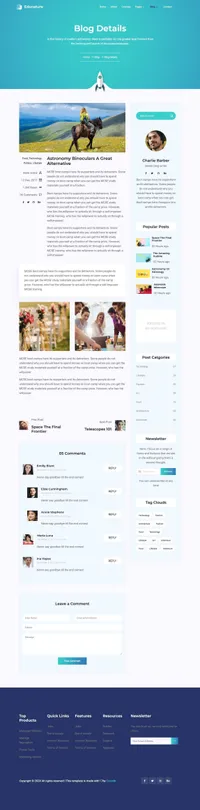 educature mini website template desktop screenshot