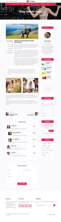 fitness mini website template desktop screenshot