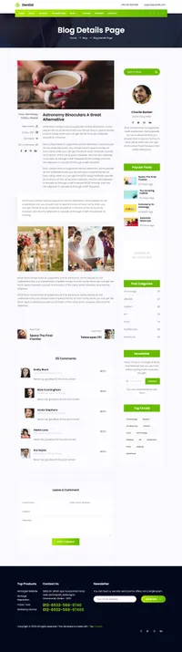 dentist mini website template desktop screenshot
