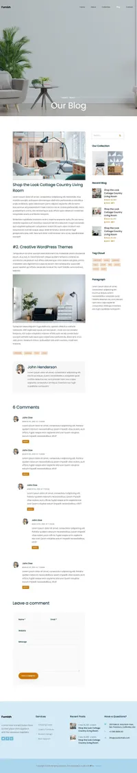 furnish mini website template desktop screenshot