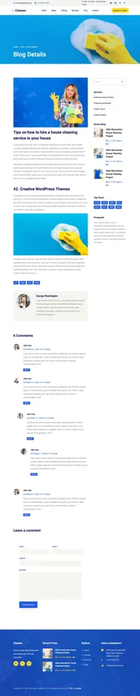 cleanex mini website template desktop screenshot