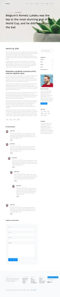 atomic mini website template desktop screenshot