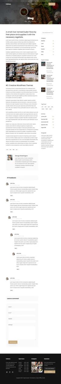feliciano mini website template desktop screenshot