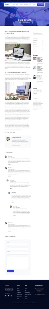 it-solution mini website template desktop screenshot