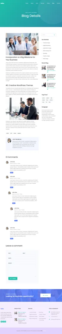 saita mini website template desktop screenshot