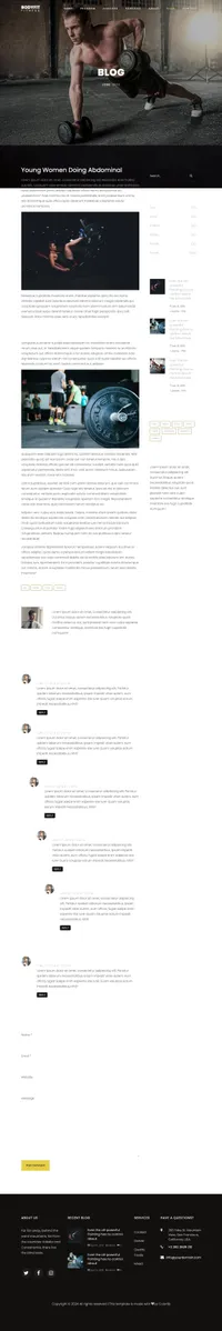 bodyfit mini website template desktop screenshot