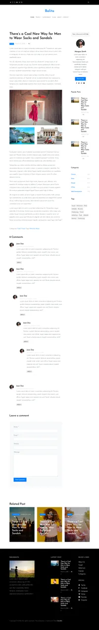 balita mini website template desktop screenshot