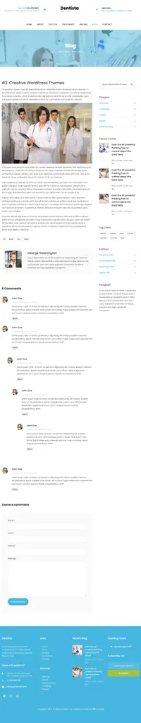 dentista mini website template desktop screenshot