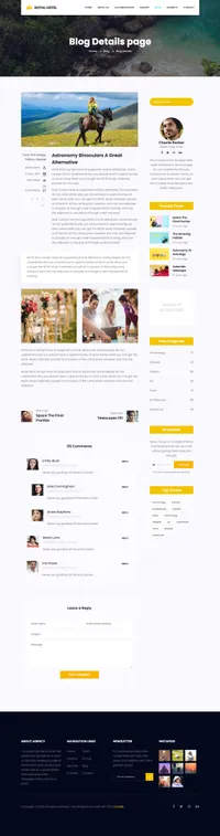 royal mini website template desktop screenshot