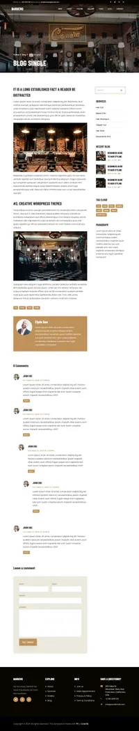 barbero mini website template desktop screenshot