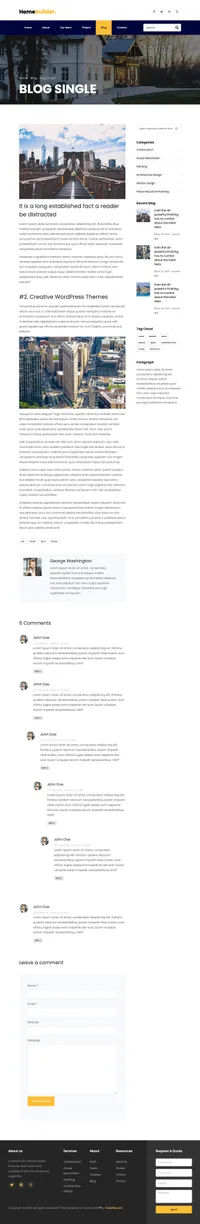 homebuilder mini website template desktop screenshot