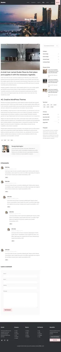 hamlet mini website template desktop screenshot
