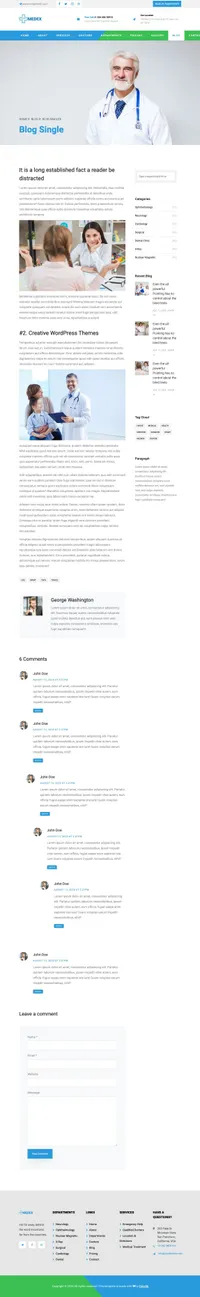 medex mini website template desktop screenshot