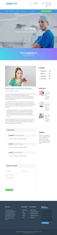 medicare mini website template desktop screenshot