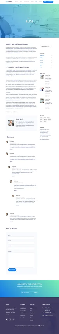 remedic mini website template desktop screenshot